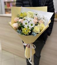 Букет цветов из:  Альстромерии, Розы и Хризантемы в Николо-Березовка