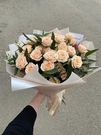 Букет Кремовые розы Латте в Николо-Березовка